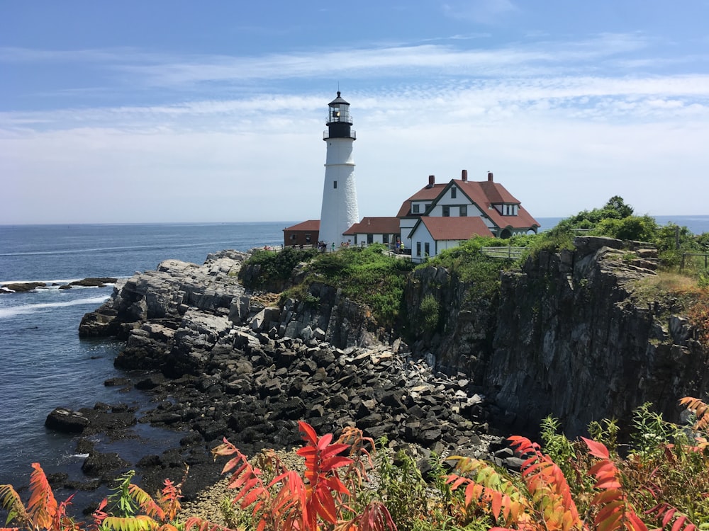 photo of black and white lighthouse