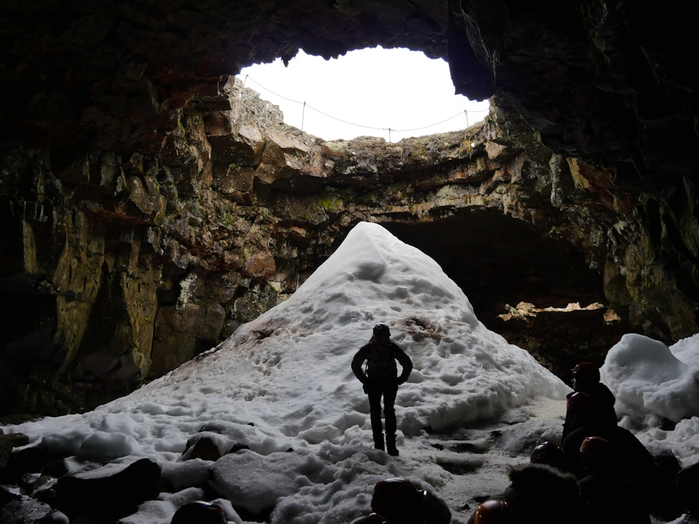 woman on cave