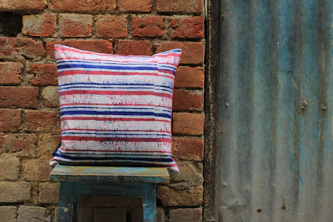 Striped Dhurrie Cushion Cover