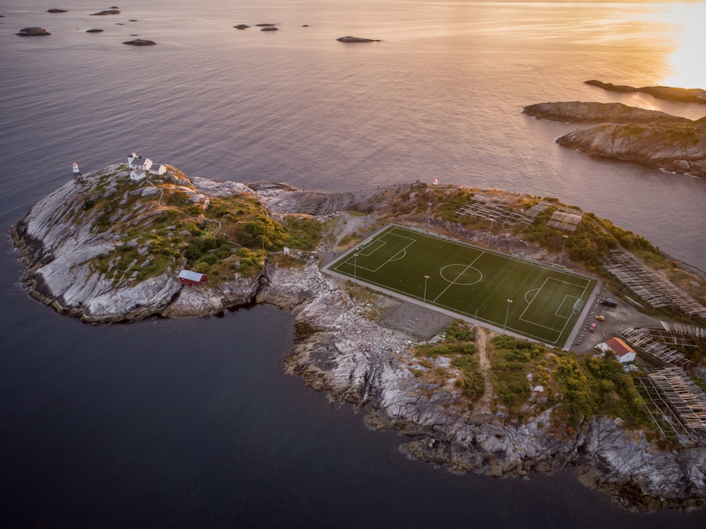 aerial photography of soccer field on island photo – Free Image on Unsplash