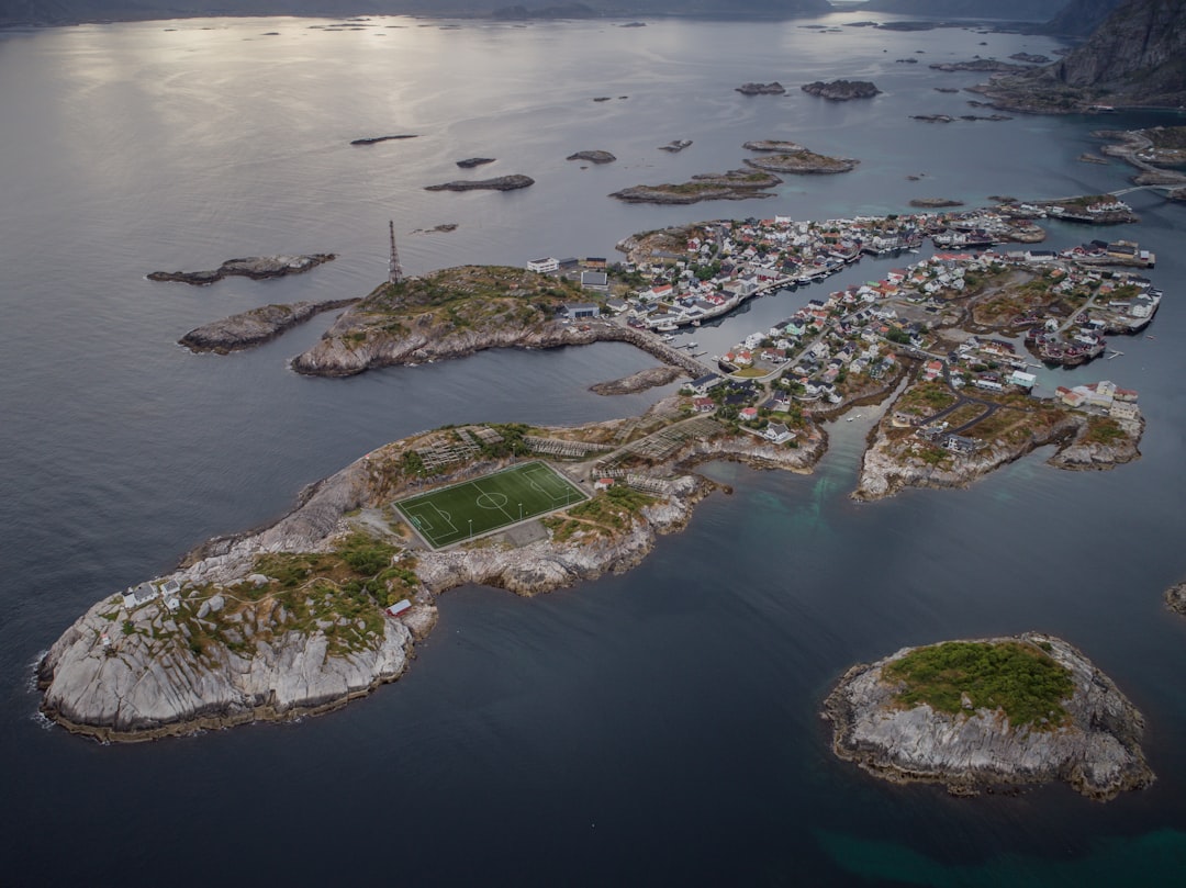 soccer field on island,