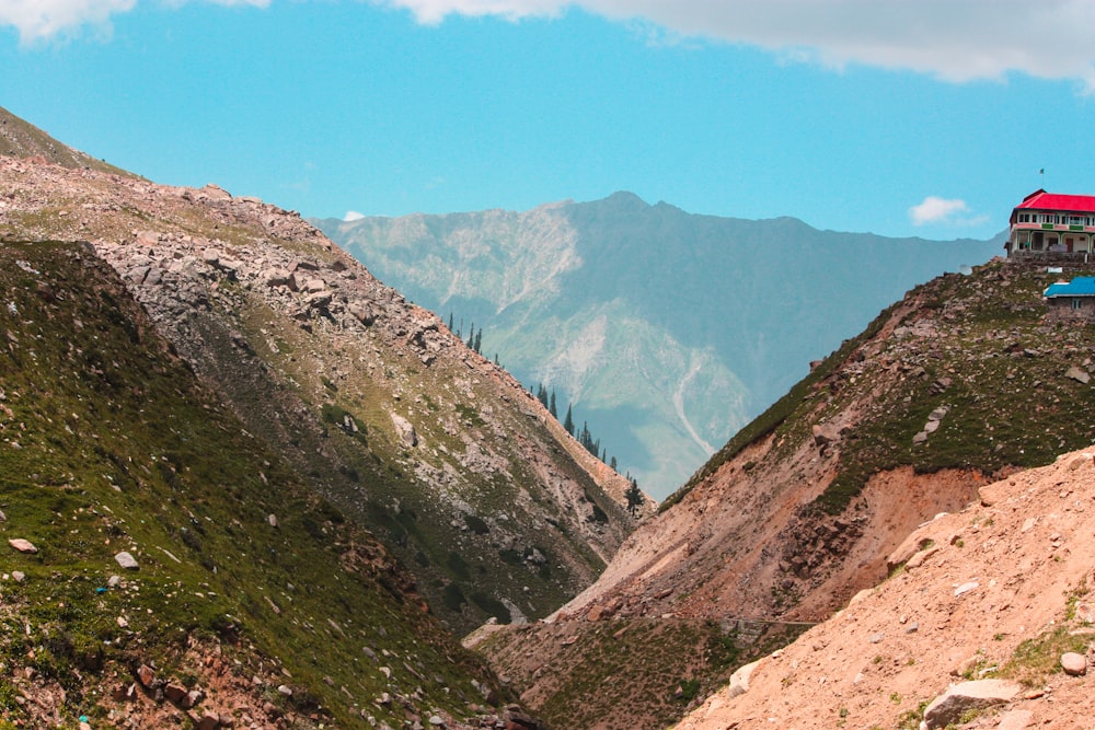 aerial photography of mountain ridge