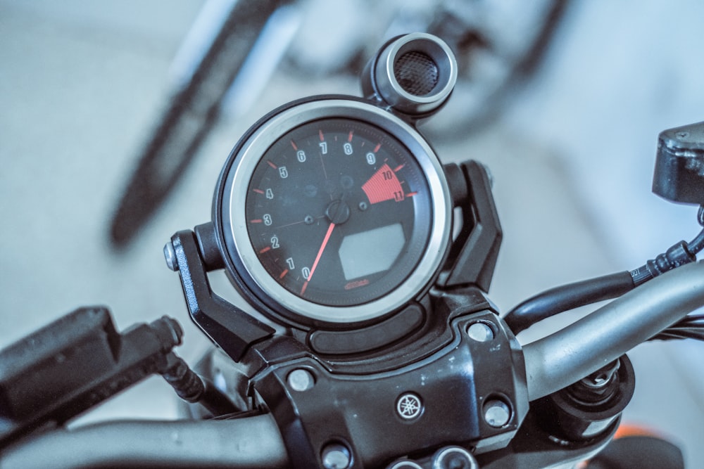 black motorcycle speedometer