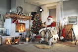 A cozy Christmas setup with festive decorations.