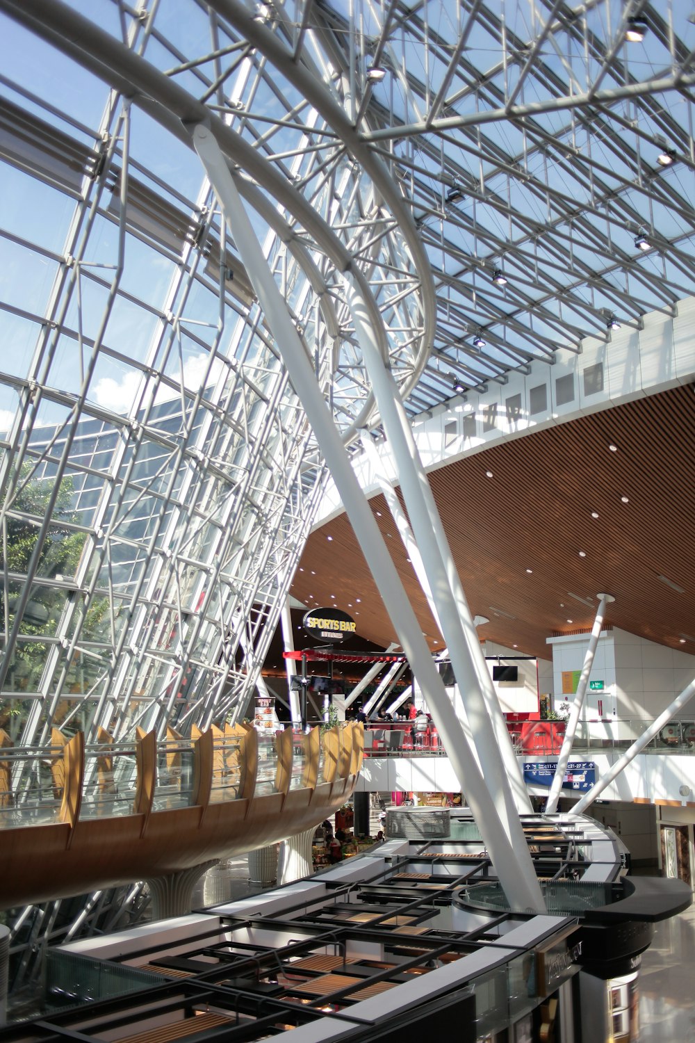 a large metal structure inside of a building