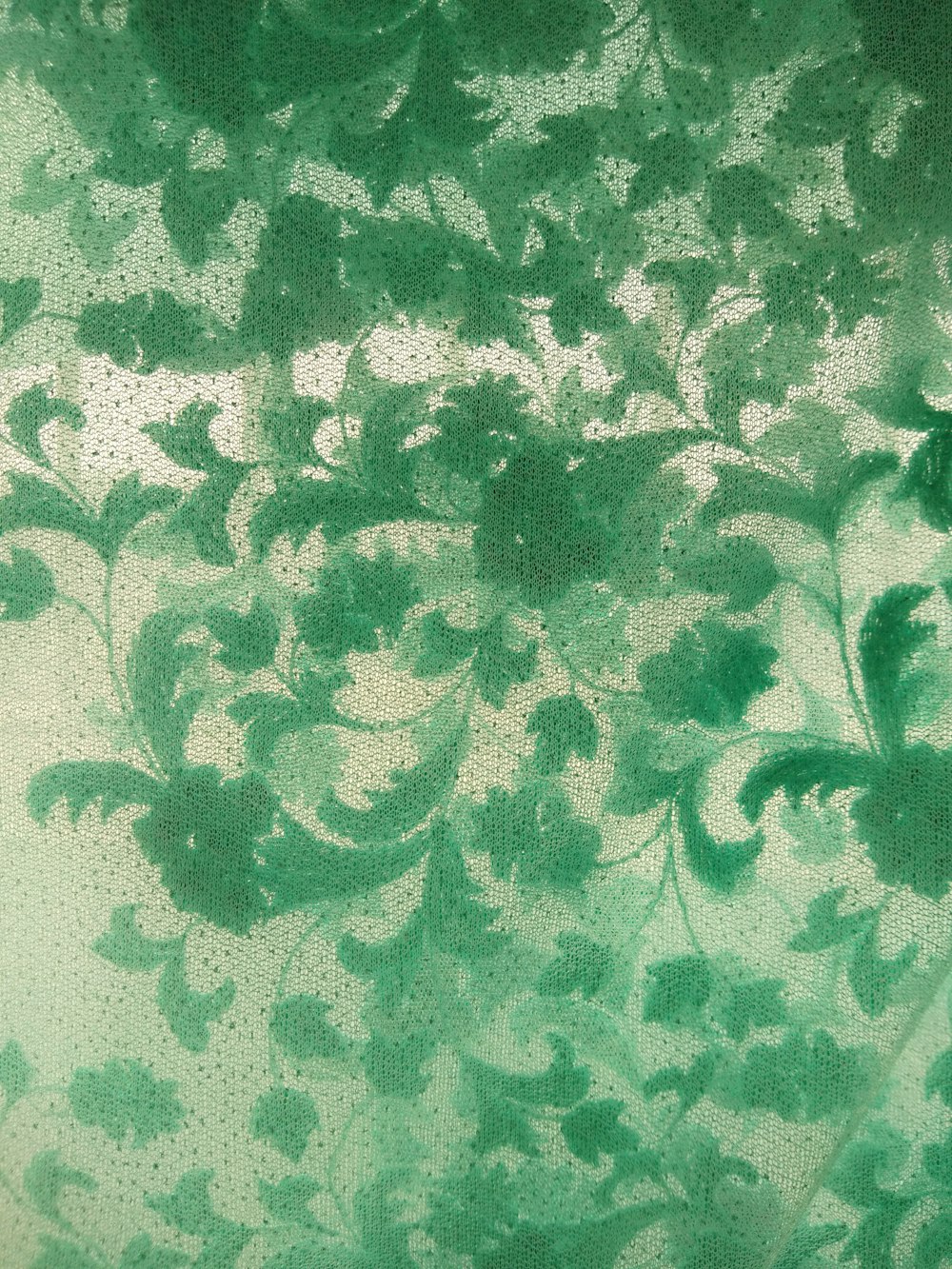 green floral textile