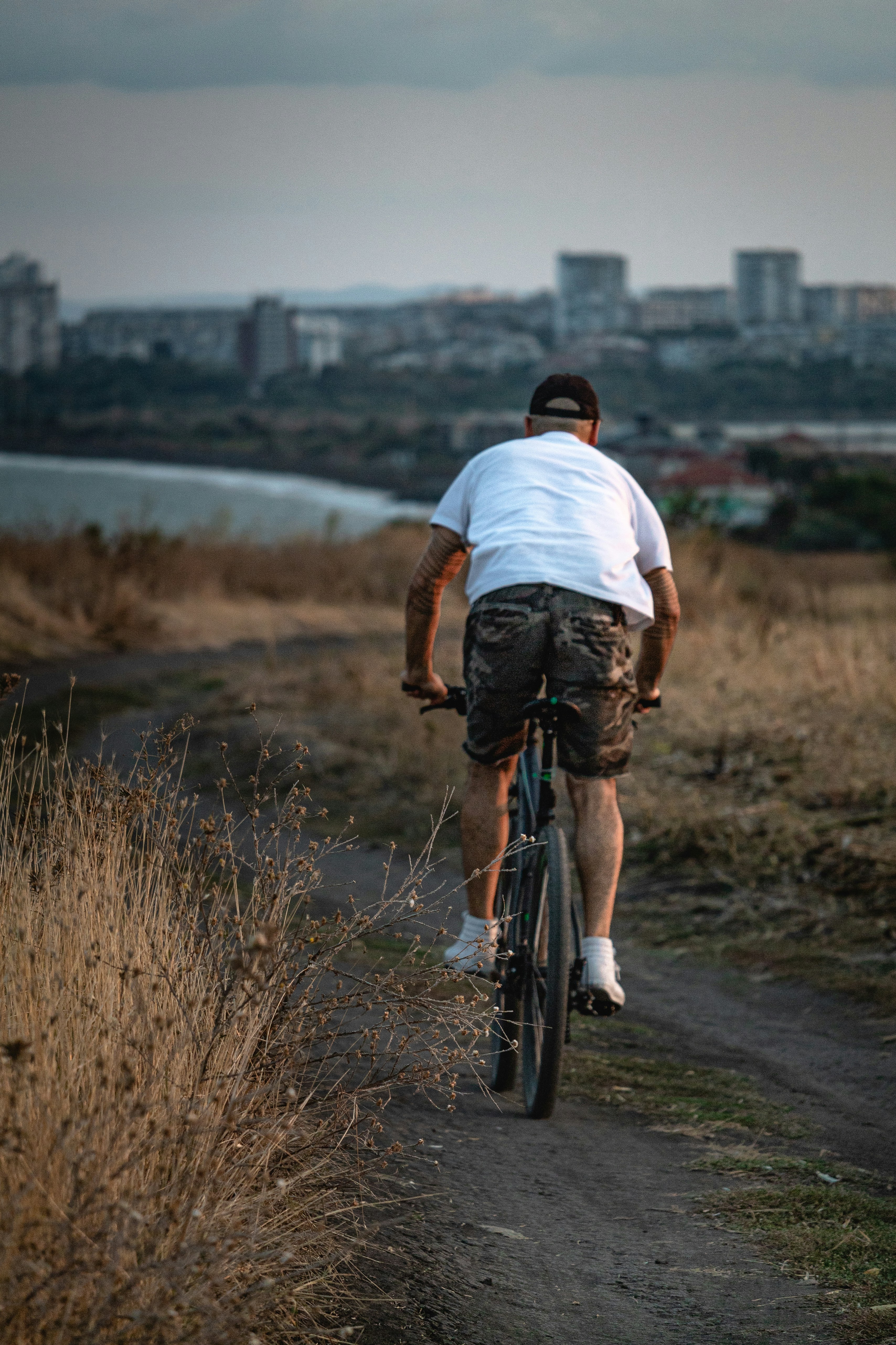 man driving the bicycle