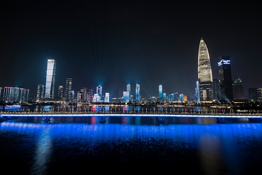skyline at night in Shenzhen China