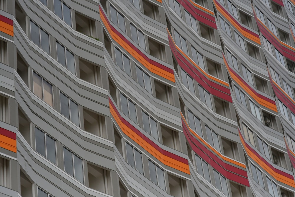 a close up of a building with many windows