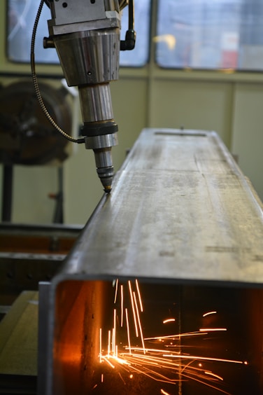 gray and black welding machine