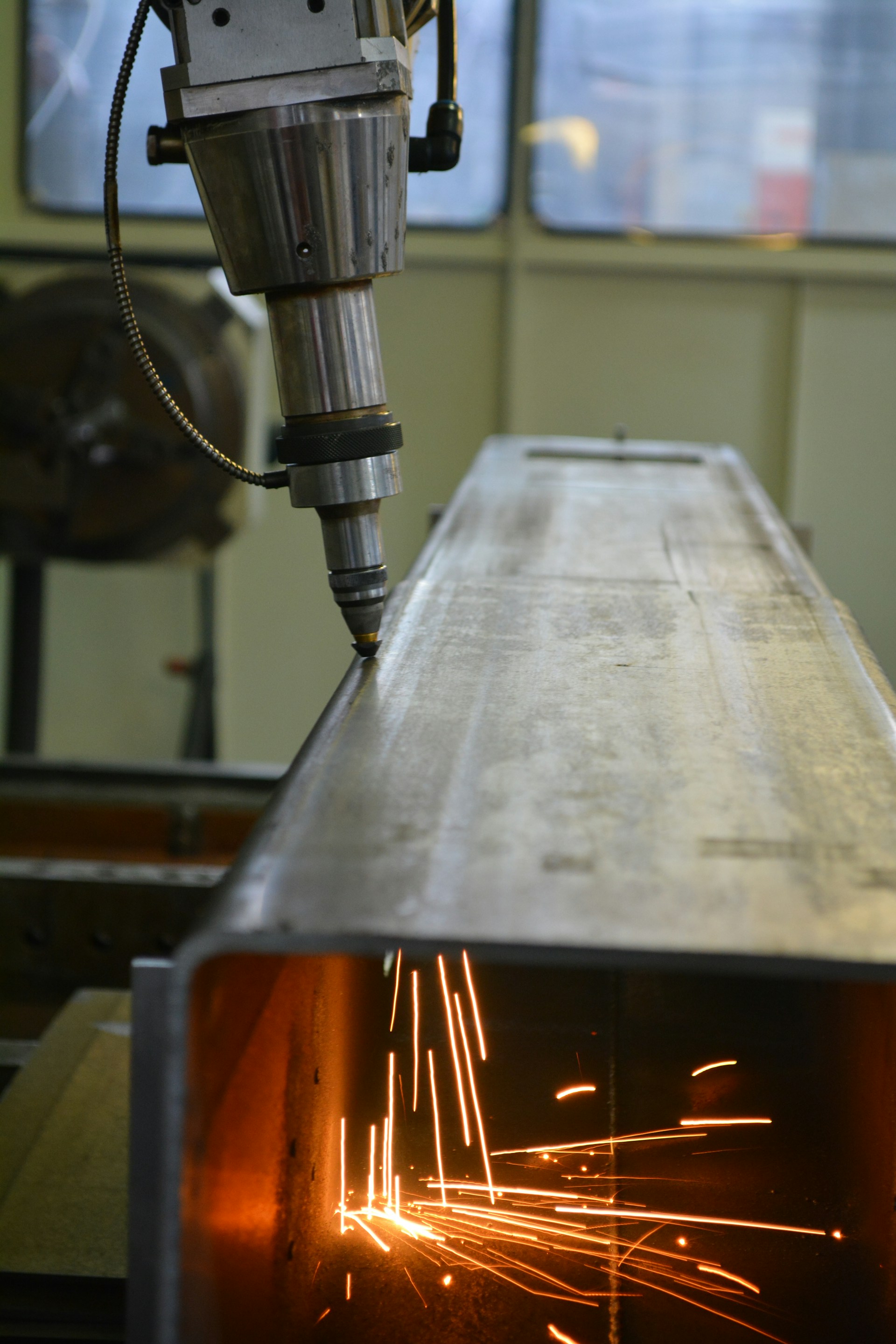 gray and black welding machine