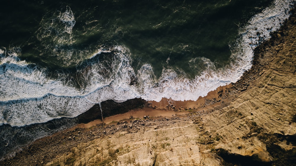 aerial photography of sea waves