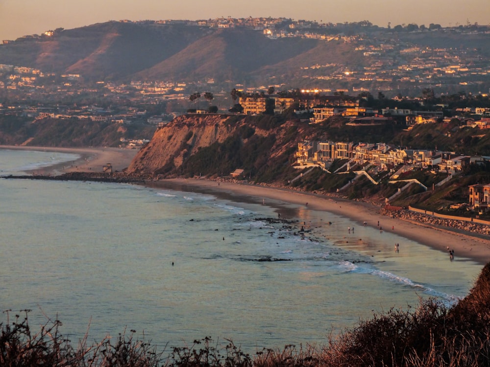 city near seashore during daytime