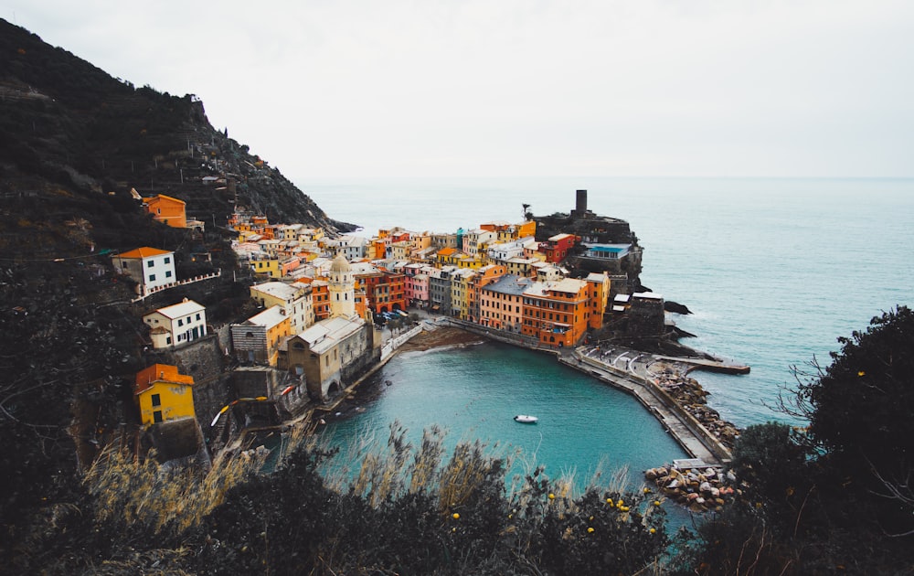 aerial photography of Cinque Terre, Italy