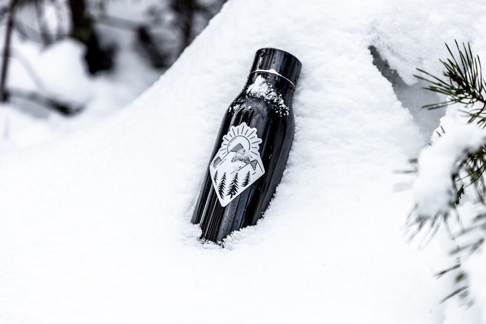 bottle on snow