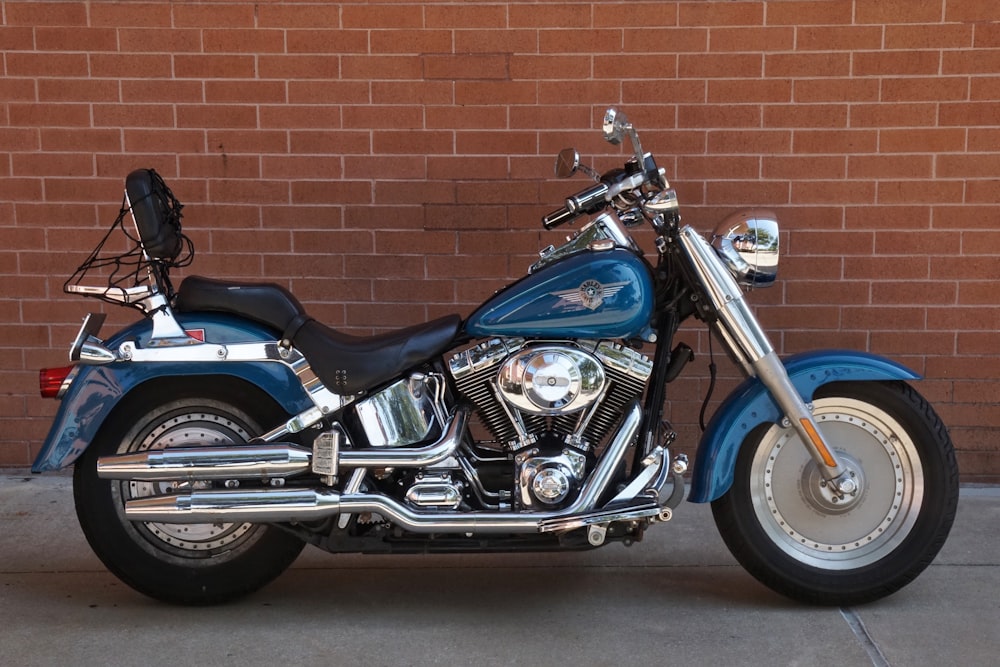 blue and black touring motorcycle