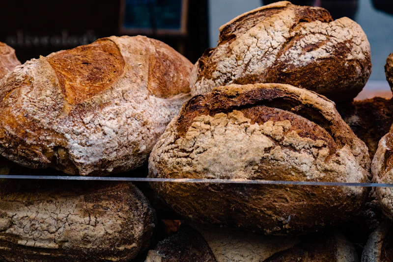 Handmade rustic sourdough bread