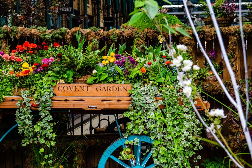 flowers on cart