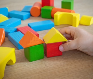 assorted-color wooden blocks
