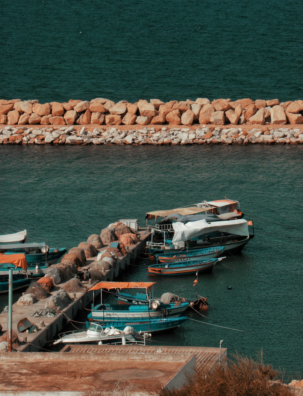 boats on pier