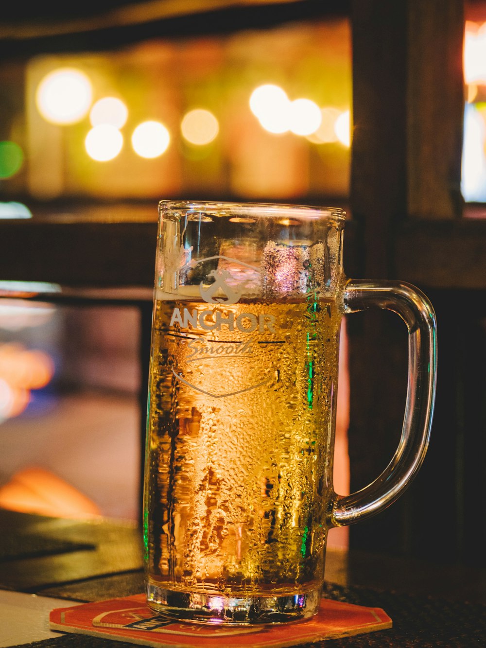 clear glass beer mug