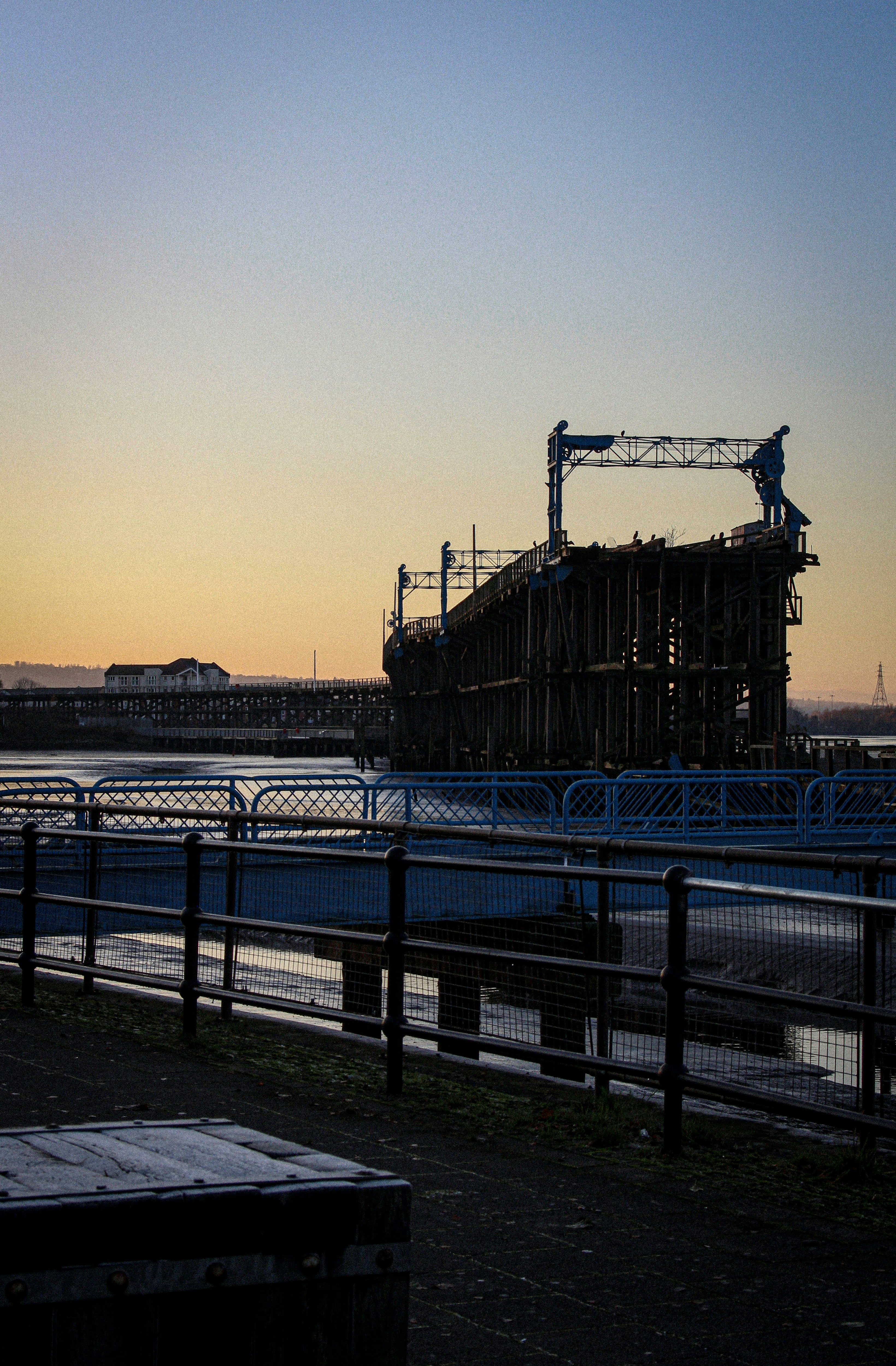 in distant photo of building