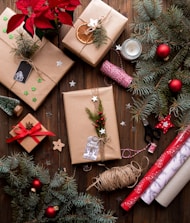 four brown boxes
