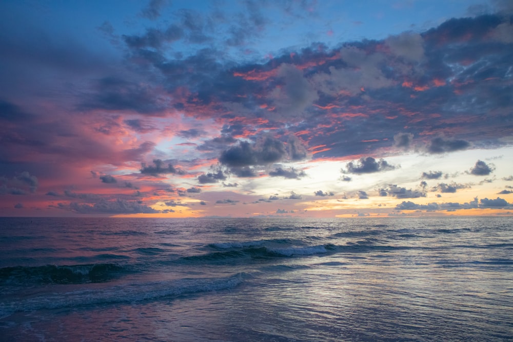 seashore and white clouds