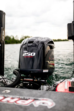 black and white motor boat