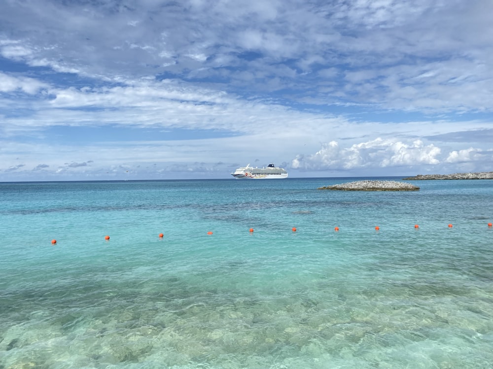 photo of white cruise ship scenery