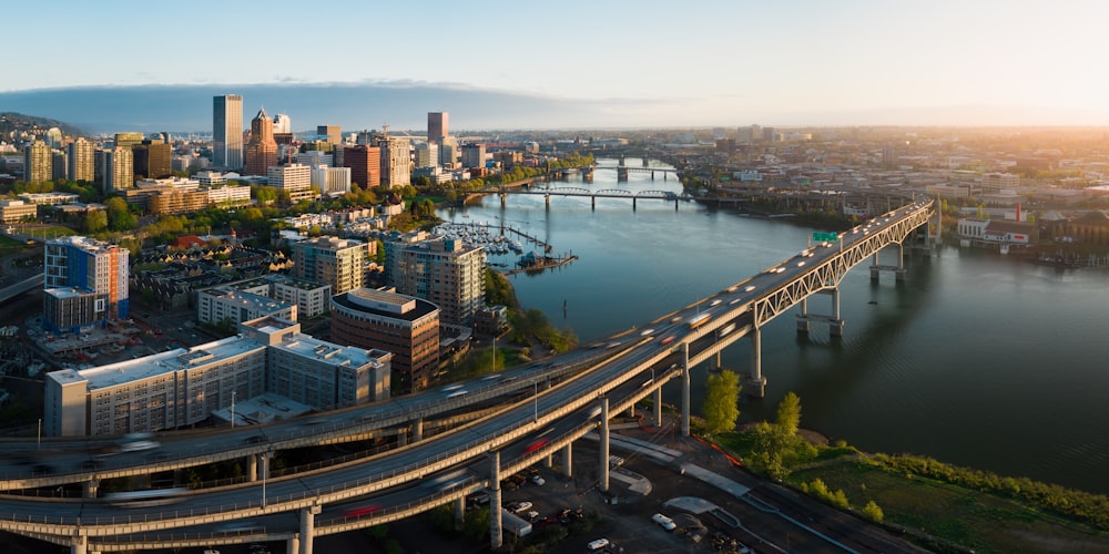 aerial photo of highway