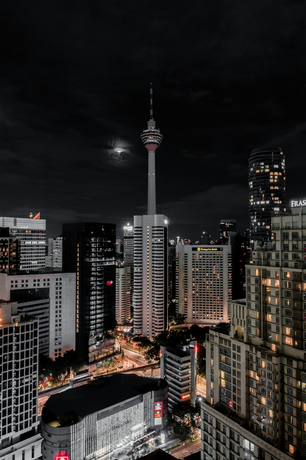 buildings at night