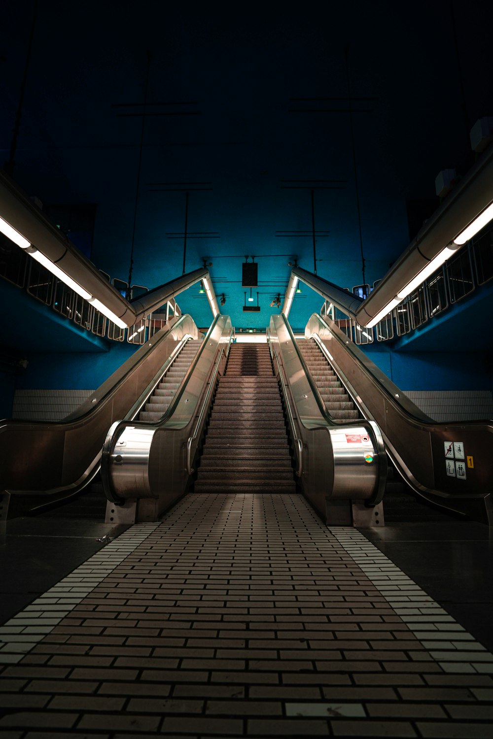 view photography of escalator