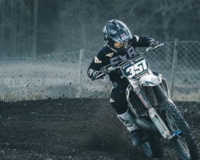 man riding motocross bike