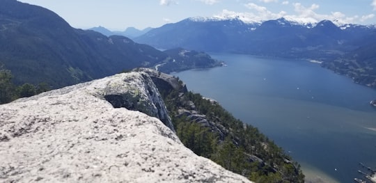 view photography of mountain and sea during daytime in Stawamus Chief Provincial Park Canada