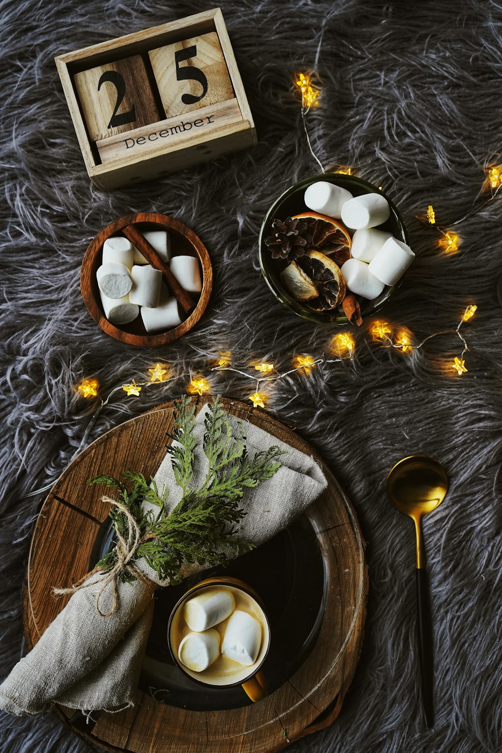 white marshmallows on plate and bowl