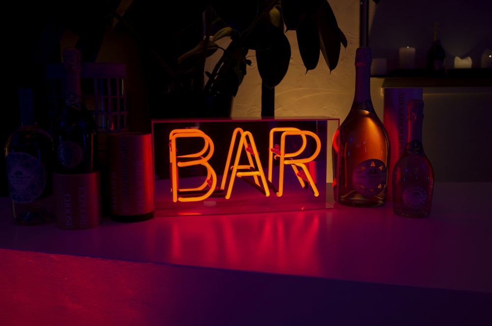 bar neon signage