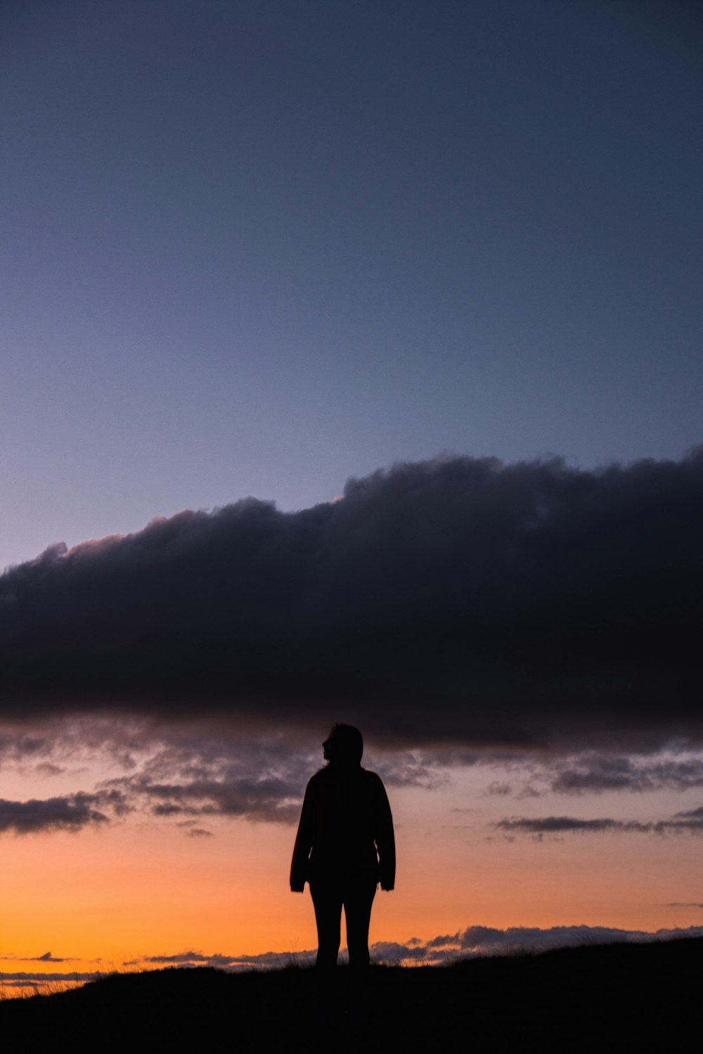 silhouette of man standing on mountain