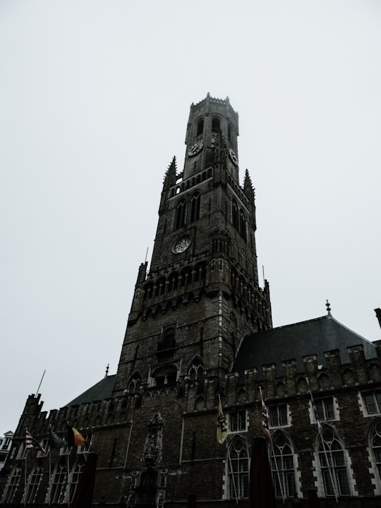 brown concrete building in Belfry of Bruges Belgium