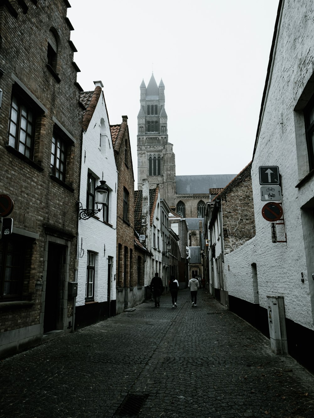 white and brown houses