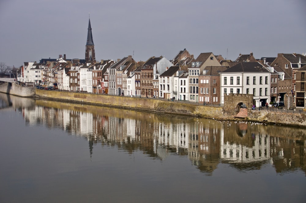 white and brown houses