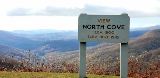 North Cove signage in Blue Ridge Mountains United States