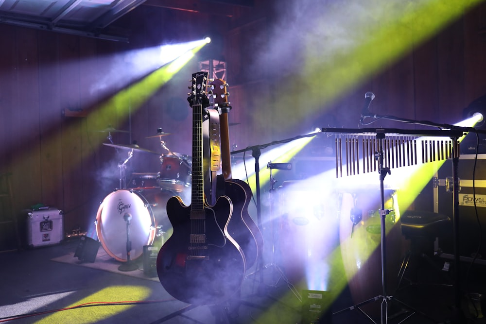 black acoustic guitar