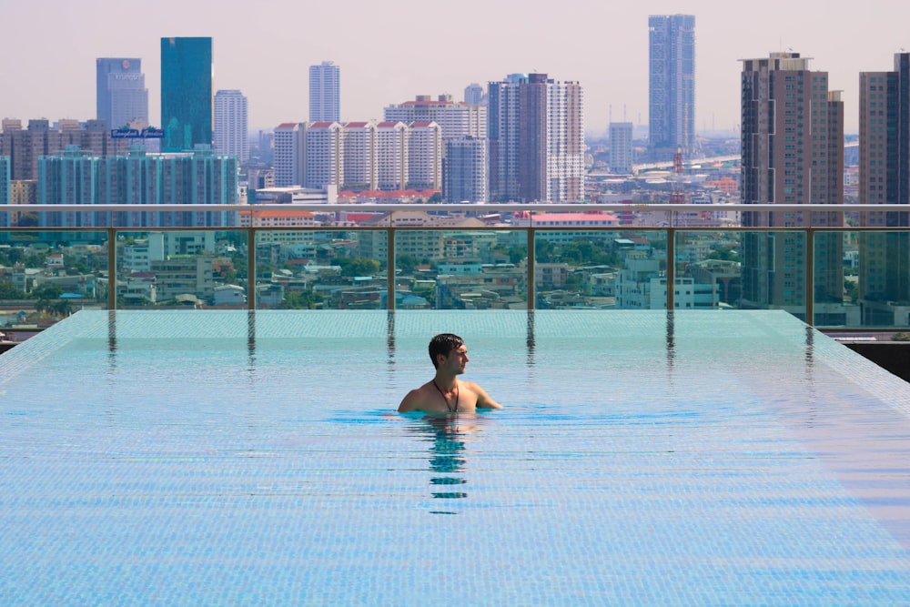 man in pool