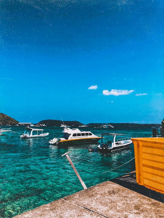 white yacht on sea in Nusa Penida Indonesia