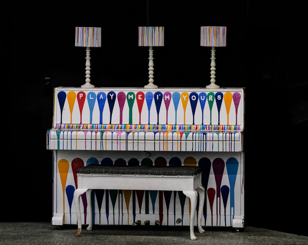 multicolored piano