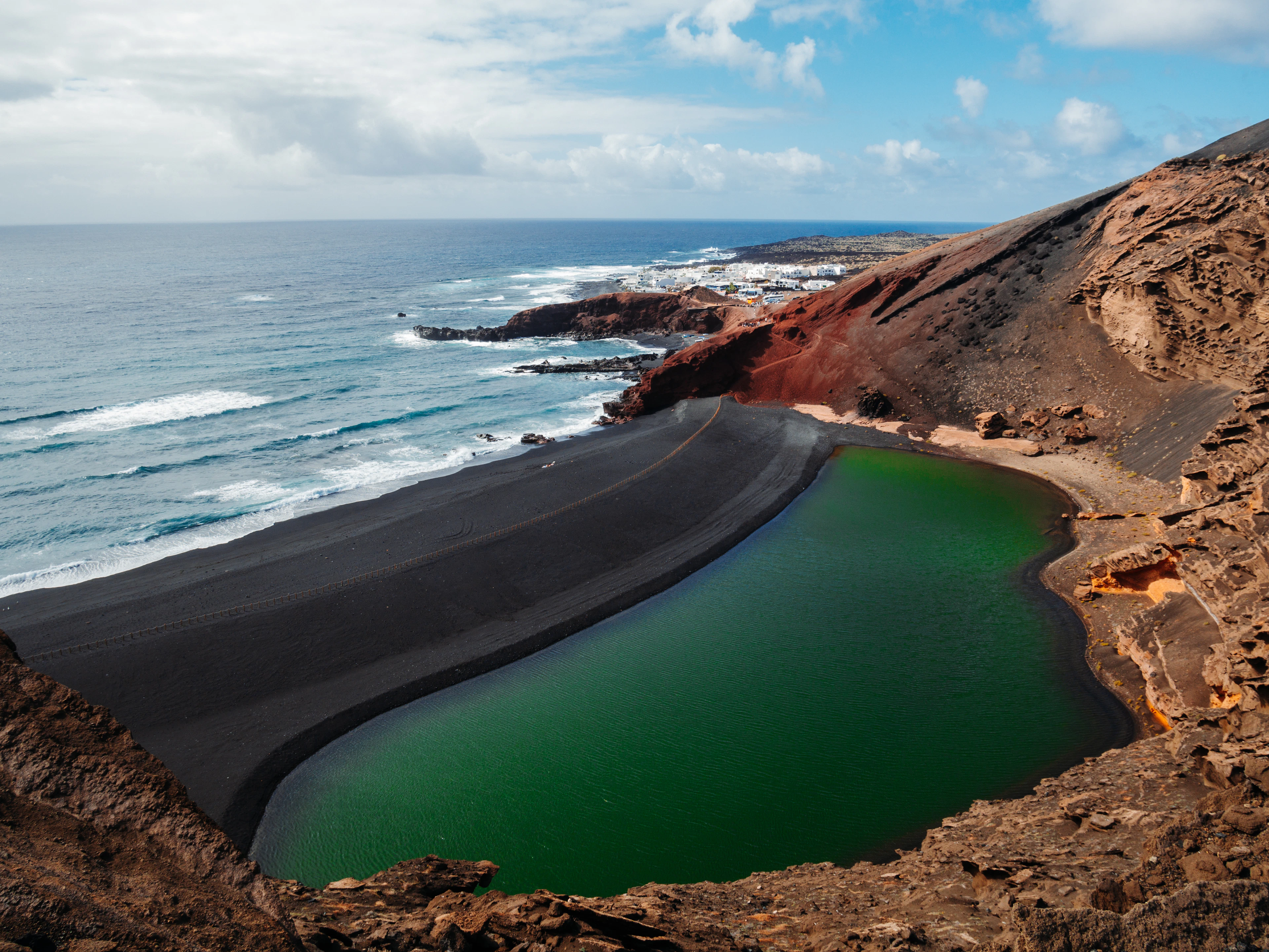 The green lagoon at El Golfo on Lanzarote's coast