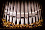 Golden-hued pipes arranged in precise grids, reflecting the elite craftsmanship.