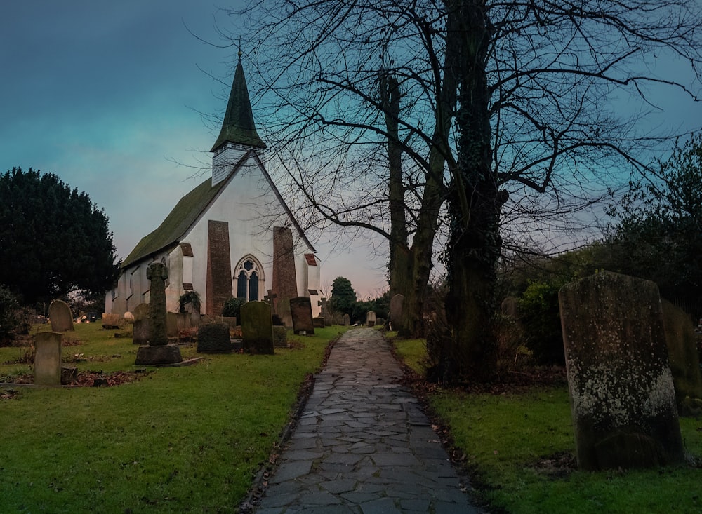 church near tree