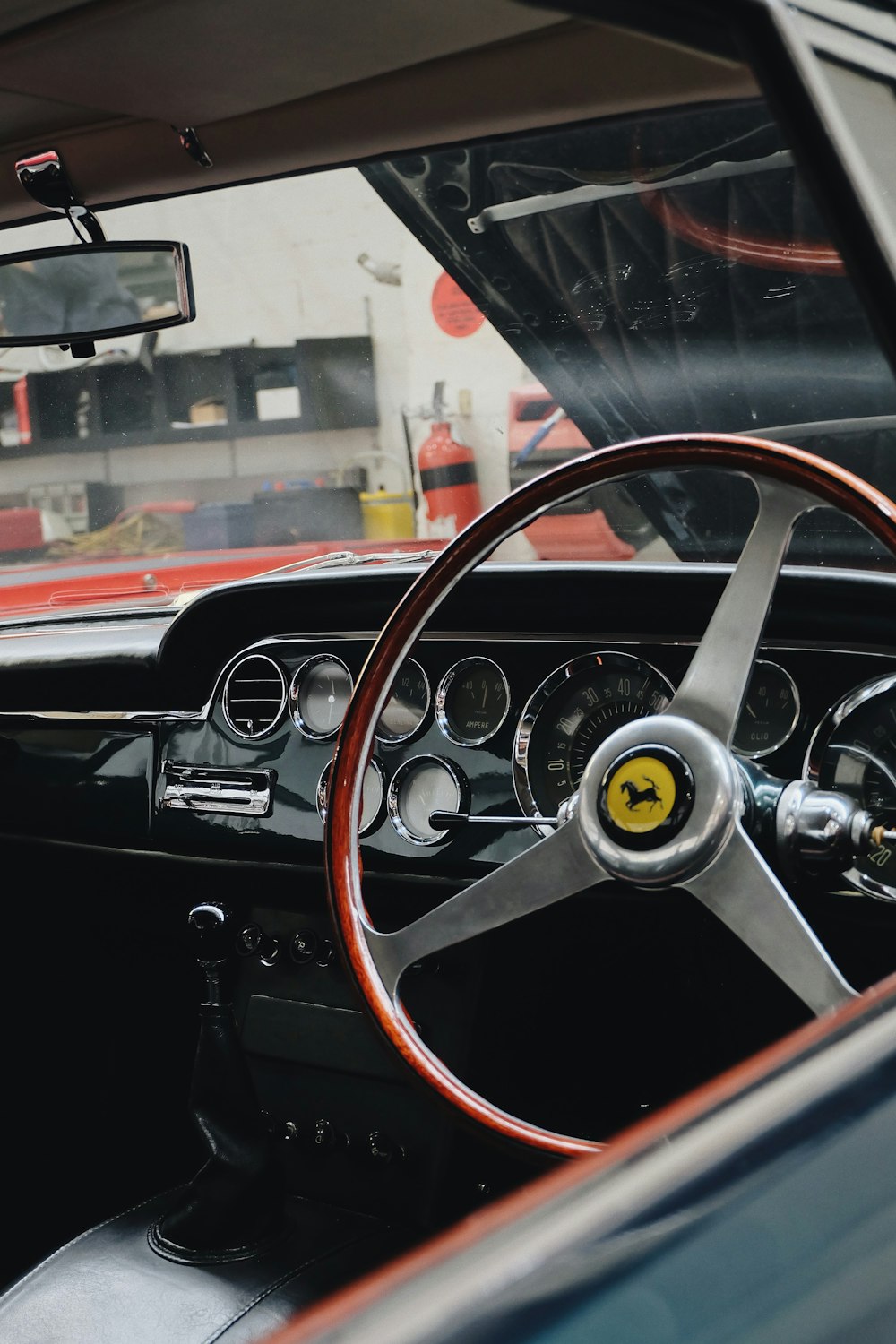 red Ferrari steering wheel